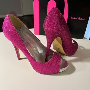 Pink Sparkle Open-toe Heel